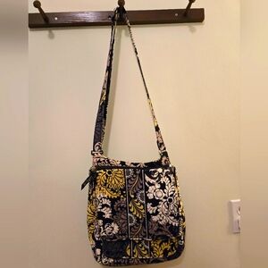 Vera Bradley Black and Yellow Quilted Crossbody Bag